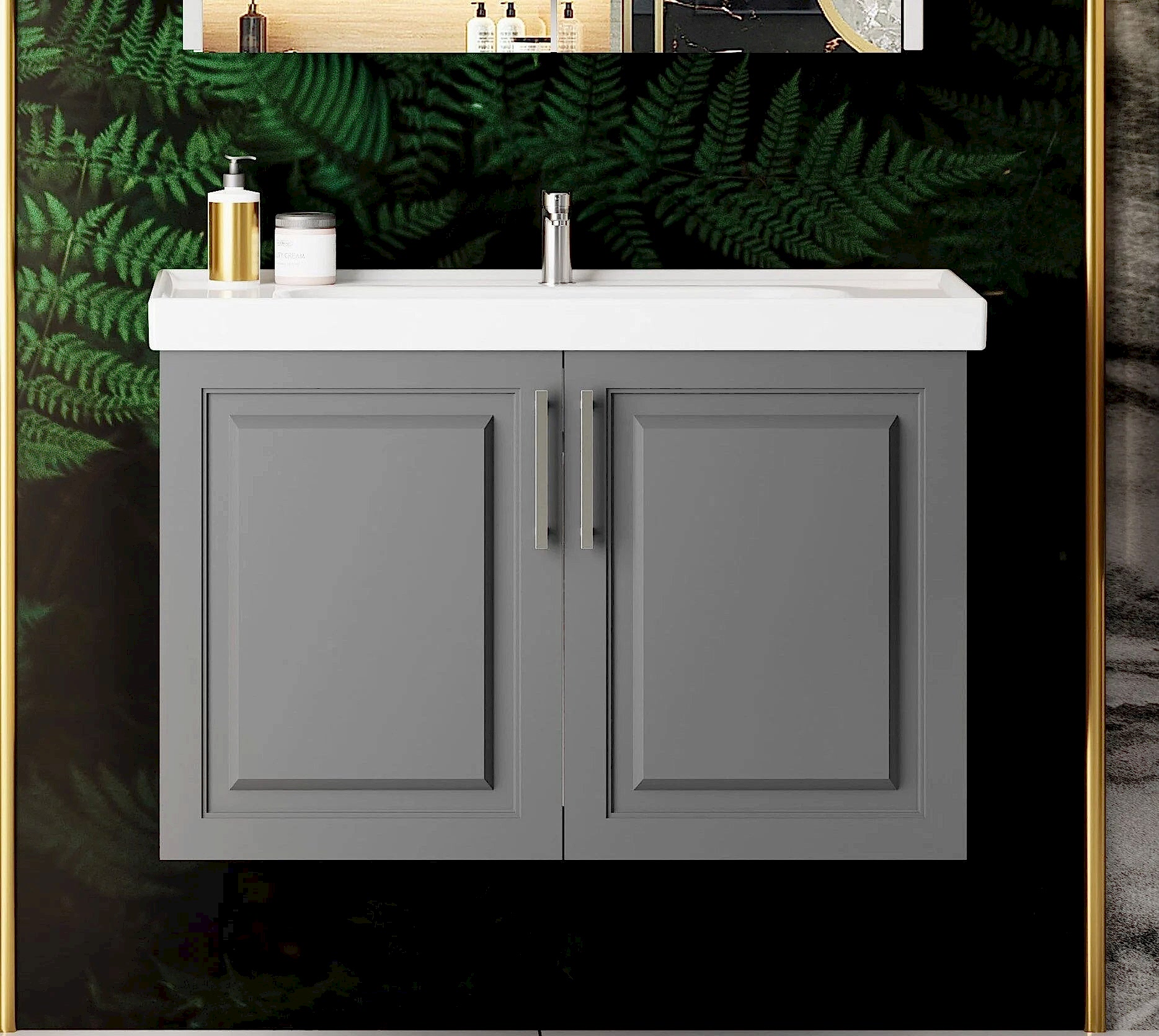 Karen Banyo Arin 80 CM Banyo Dolabı Antrasit Alt Modul - Mekan Kapı 